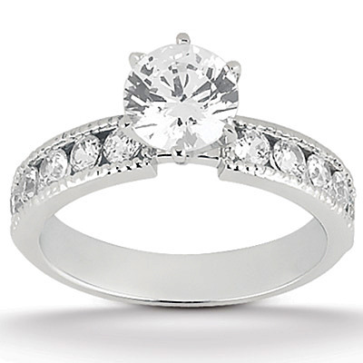 Milgrain Edge Channel Set Diamond Bridal Ring (0.50 t.c.w.)