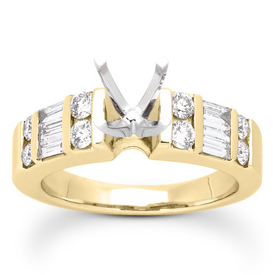 Multi-Shape Bar Set Diamond Bridal Ring (0.70 ct. tw.)