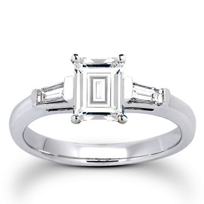 Baguette Cut Bar Set Diamond Bridal Ring (0.16 ct. tw.) thumbnail 16