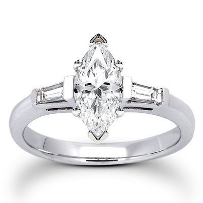 Baguette Cut Bar Set Diamond Bridal Ring (0.16 ct. tw.) thumbnail 14