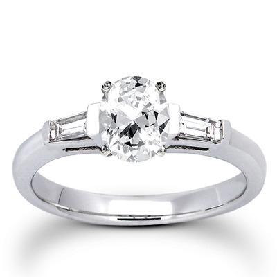 Baguette Cut Bar Set Diamond Bridal Ring (0.16 ct. tw.) thumbnail 13