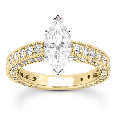 Prong Set Antique Diamond Bridal Ring (1.52 ct. tw.) thumbnail 24