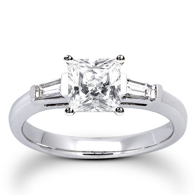 Baguette Cut Bar Set Diamond Bridal Ring (0.16 ct. tw.) thumbnail 11