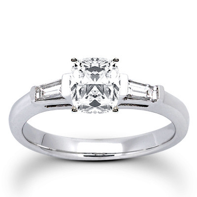 Baguette Cut Bar Set Diamond Bridal Ring (0.16 ct. tw.) thumbnail 10