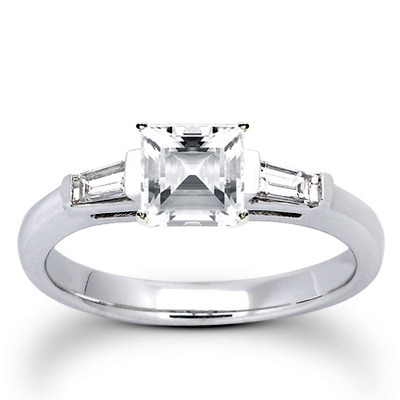 Baguette Cut Bar Set Diamond Bridal Ring (0.16 ct. tw.) thumbnail 8