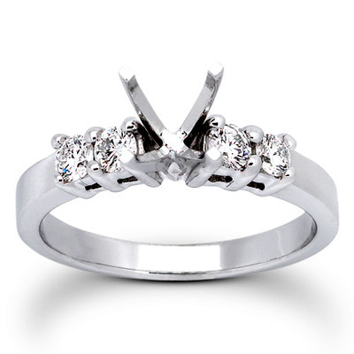 Round Cut Shared Prong Set Diamond Bridal Ring (0.40 ct. tw.) thumbnail 1