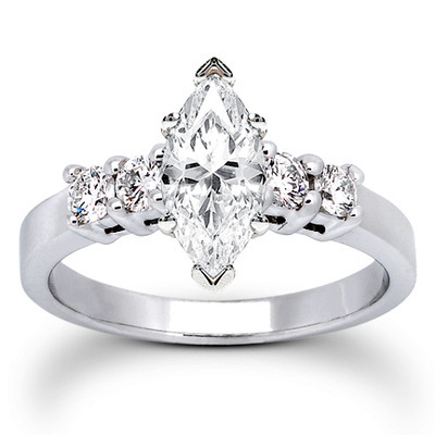 Round Cut Shared Prong Set Diamond Bridal Ring (0.40 ct. tw.) thumbnail 9
