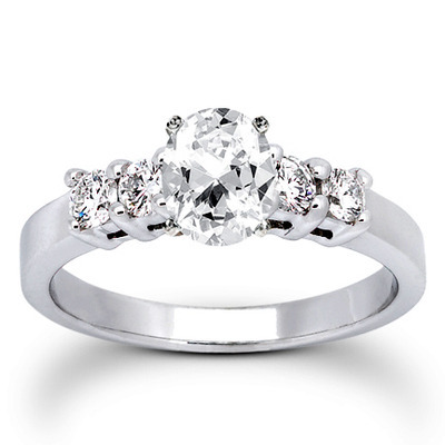 Round Cut Shared Prong Set Diamond Bridal Ring (0.40 ct. tw.) thumbnail 8