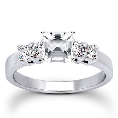 Round Cut Shared Prong Set Diamond Bridal Ring (0.40 ct. tw.) thumbnail 3