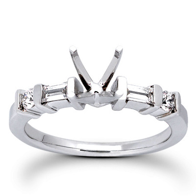 Multi-Shape Bar Set Diamond Bridal Ring (0.36 ct.tw.)