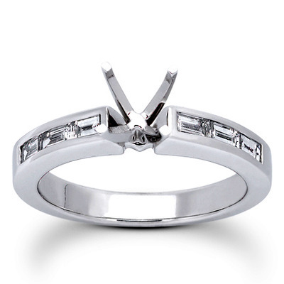 0.42 ct. tw. Baguette Cut Channel Set Diamond Bridal Ring thumbnail 17