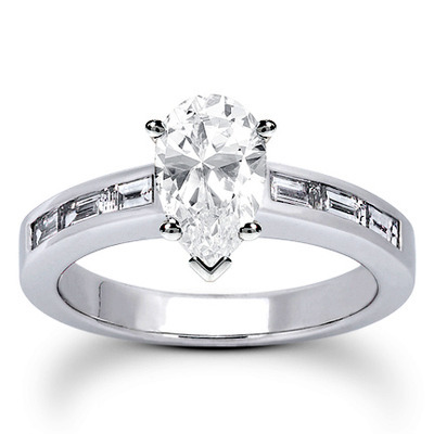 0.42 ct. tw. Baguette Cut Channel Set Diamond Bridal Ring thumbnail 11