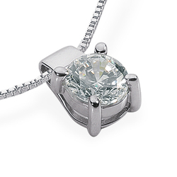 Solitaire Four Prong Diamond Pendant (0.15 ct. Gh VS1) thumbnail 2