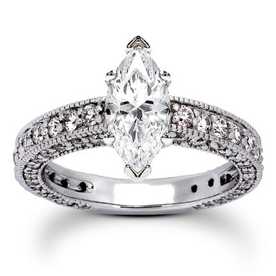 Prong Set Antique Diamond Bridal Ring (1.52 ct. tw.) thumbnail 11