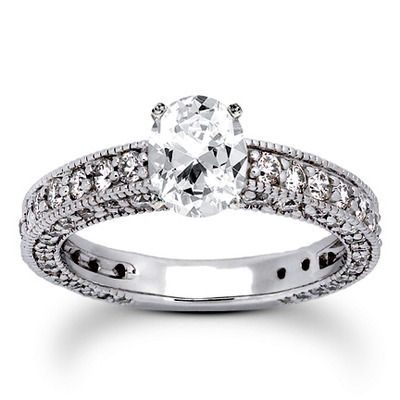 Prong Set Antique Diamond Bridal Ring (1.52 ct. tw.) thumbnail 10