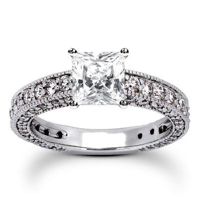 Prong Set Antique Diamond Bridal Ring (1.52 ct. tw.) thumbnail 8