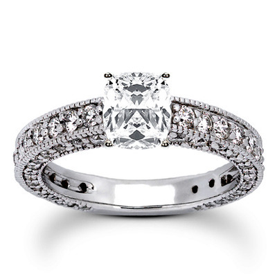 Prong Set Antique Diamond Bridal Ring (1.52 ct. tw.) thumbnail 7