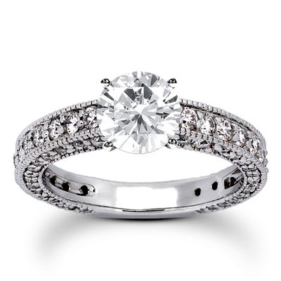 Prong Set Antique Diamond Bridal Ring (1.52 ct. tw.) thumbnail 6