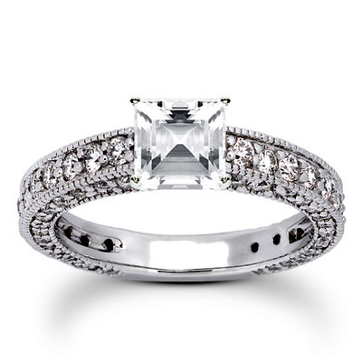 Prong Set Antique Diamond Bridal Ring (1.52 ct. tw.) thumbnail 5