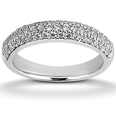 0.87 ct. Triple Row Pave Set Diamond Wedding Band thumbnail 1