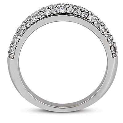 0.87 ct. Triple Row Pave Set Diamond Wedding Band thumbnail 2