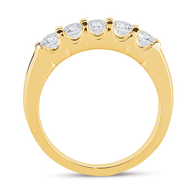 0.75 ct. Round Cut Five Stone Diamond Bridal Ring - view 4