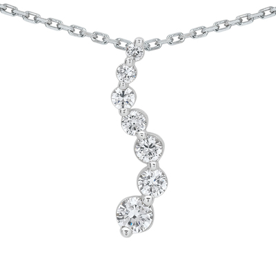 0.95 ct. Round Cut Diamond Journey Pendant