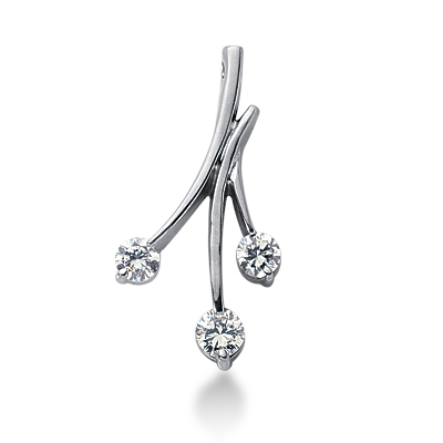 0.50ct Three Stone Diamond Pendant - view 1 of 2