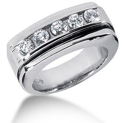 1.00 ct. Round Cut Channel Set Diamond Men's Ring thumbnail 1