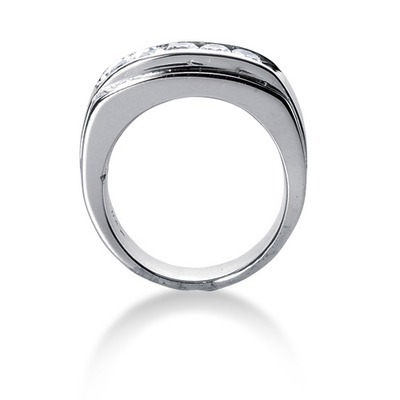 1.00 ct. Round Cut Channel Set Diamond Men's Ring thumbnail 2