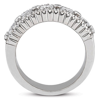 1.33 ct. Round Cut Bar Set Diamond Wedding Band thumbnail 2