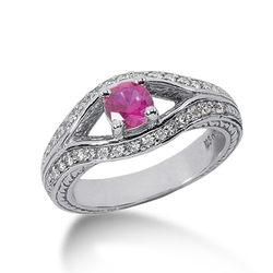 Diamond and Pink Sapphire Ring (1/3  ct.tw.)
