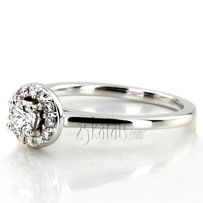 Halo Style Bead Set Diamond Engagement Ring