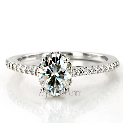 Special Order Pave Set Oval Center Diamond Engagement Ring