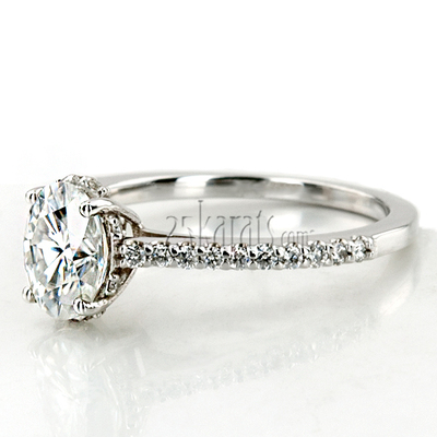 Special Order Pave Set Oval Center Diamond Engagement Ring
