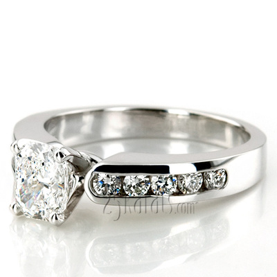 Classic Round Cut Channel Set Diamond Bridal Ring