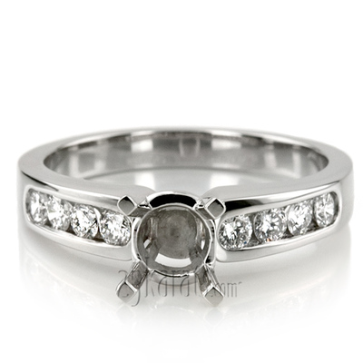 Classic Round Cut Channel Set Diamond Bridal Ring