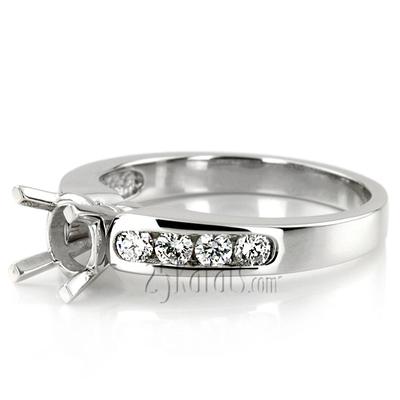 Classic Round Cut Channel Set Diamond Bridal Ring