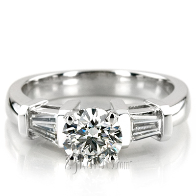 Baguette Cut Bar Set Diamond Bridal Ring