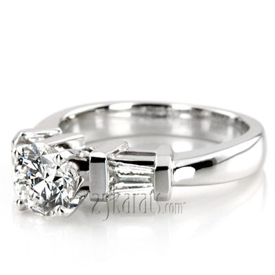 Baguette Cut Bar Set Diamond Bridal Ring