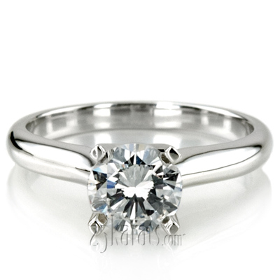 Cathedral Style Solitaire Diamond Engagement Ring