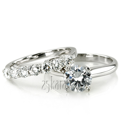 Cathedral Style Solitaire Diamond Engagement Ring