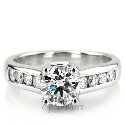 Round Cut Channel Set Diamond Bridal Ring