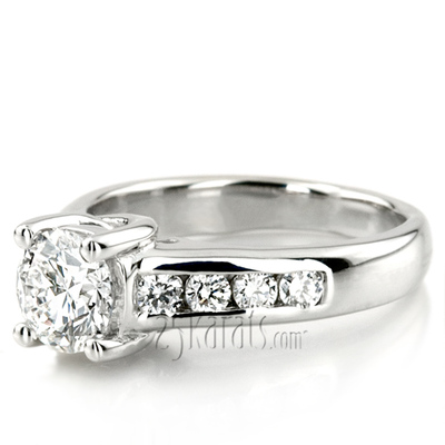 Round Cut Channel Set Diamond Bridal Ring