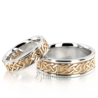 Handcrafted Celtic Wedding Ring Set