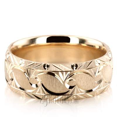 Bestseller Fine Grooved Fancy Designer Wedding Ring Set