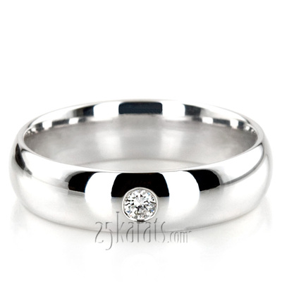 Dome Solitaire Wedding Band Set