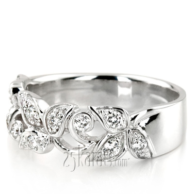 Elegant Leaf Design Diamond Fancy Ring (0.33 ct.tw)