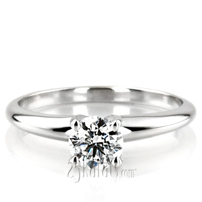 Round Cut Classic Solitaire Diamond Engagement Ring 