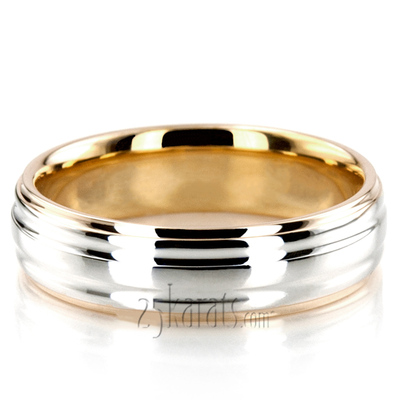 Chic Brushed Basic Carved Wedding Ring Set